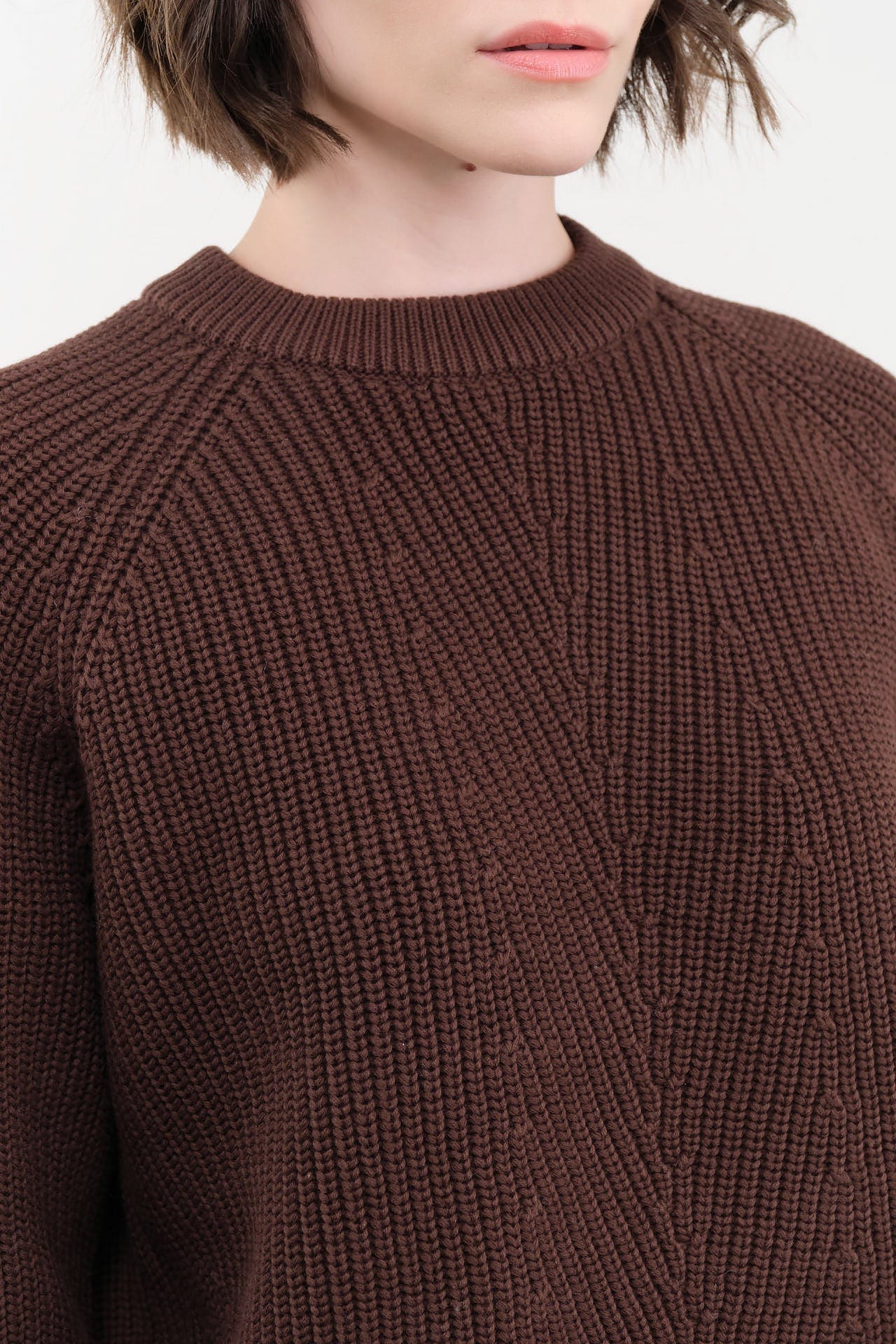 DEMYLEE Apparel Womens Sweaters Chelsea Cotton Sweater in Espresso