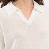 DEMYLEE Apparel Womens Sweaters Cris Cotton Linen Top in Off White
