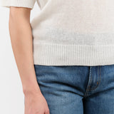 DEMYLEE Apparel Womens Sweaters Cris Cotton Linen Top in Off White