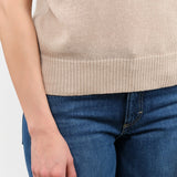 DEMYLEE Apparel Womens Sweaters Cris Cotton Linen Top in Pearl Barley