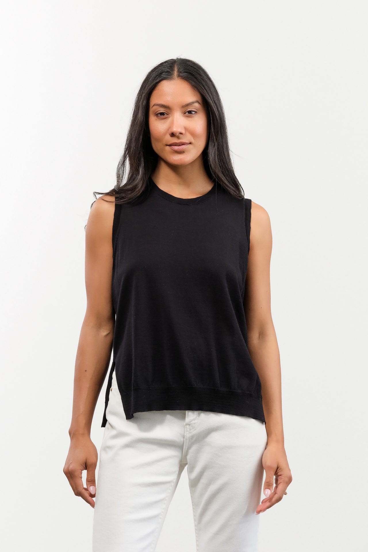 DEMYLEE Apparel Womens Sweaters Elisa Fine Pima Cotton Vest