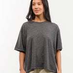 DEMYLEE Apparel Womens Sweaters Hazel Superfine Cashmere Top in Charcoal Heather