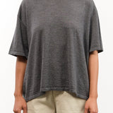 DEMYLEE Apparel Womens Sweaters Hazel Superfine Cashmere Top in Charcoal Heather