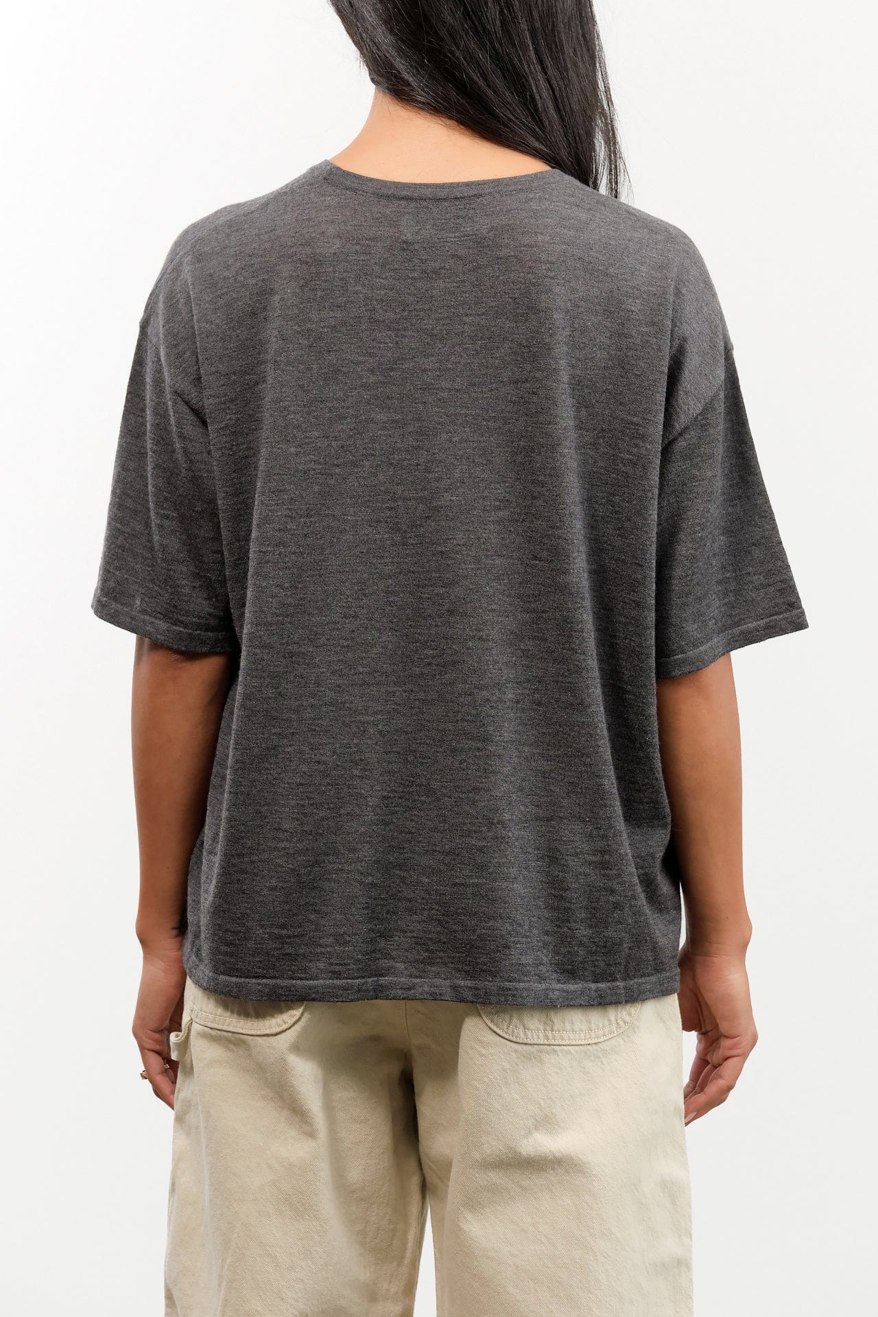 DEMYLEE Apparel Womens Sweaters Hazel Superfine Cashmere Top in Charcoal Heather