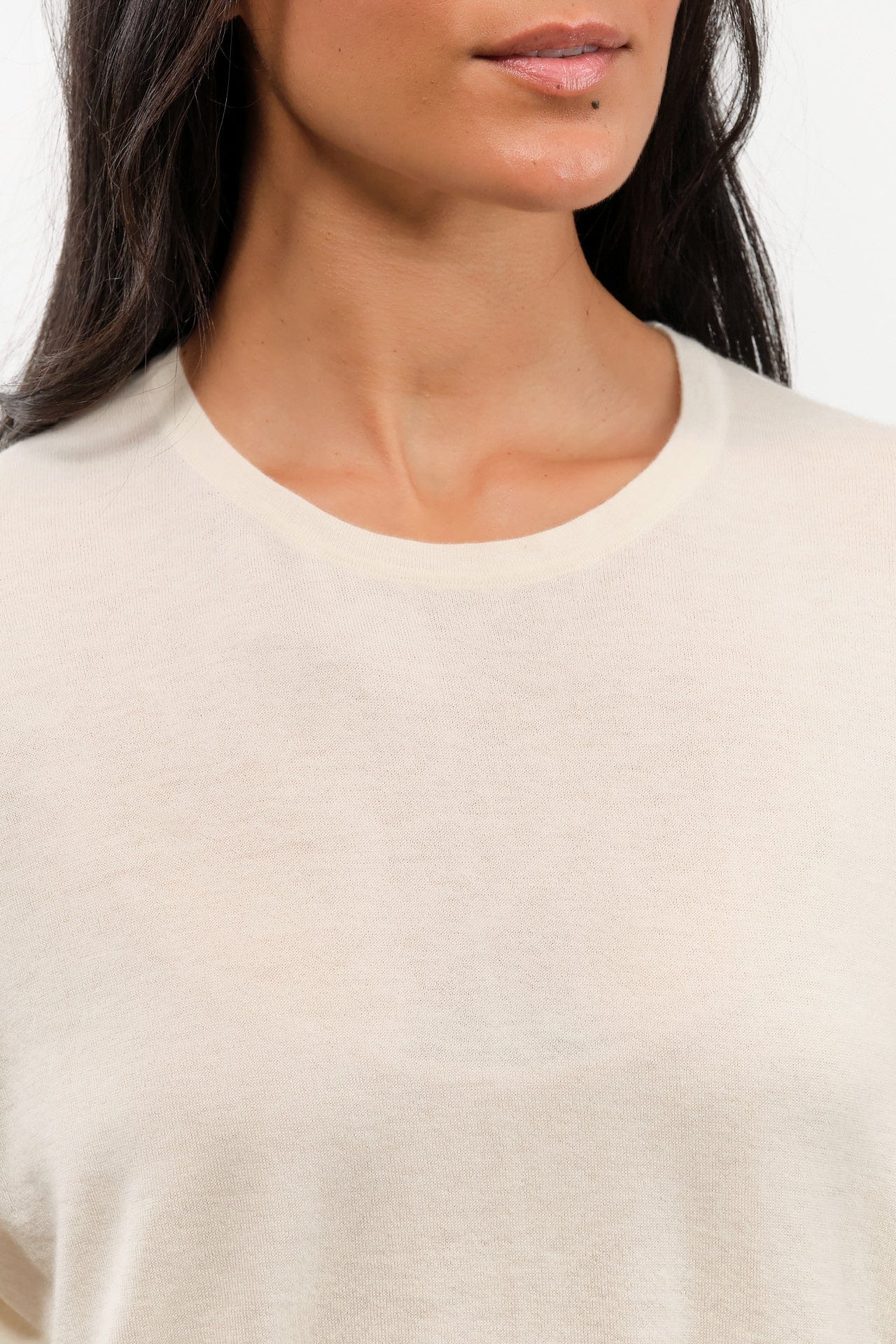 DEMYLEE Apparel Womens Sweaters Hazel Superfine Cashmere Top in Ivory