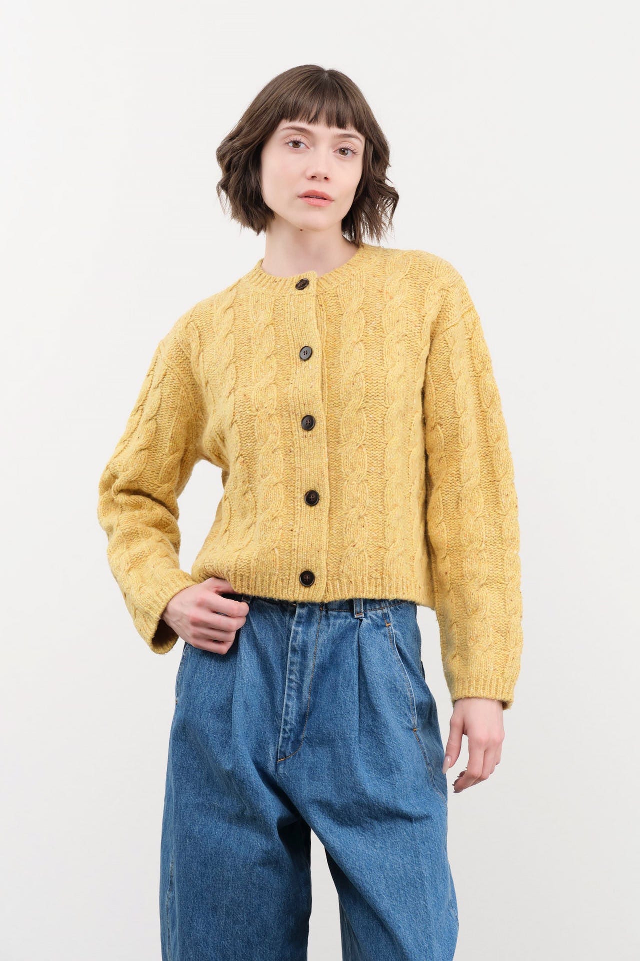 DEMYLEE Apparel Womens Sweaters Kinsley Speckled Wool Cardigan
