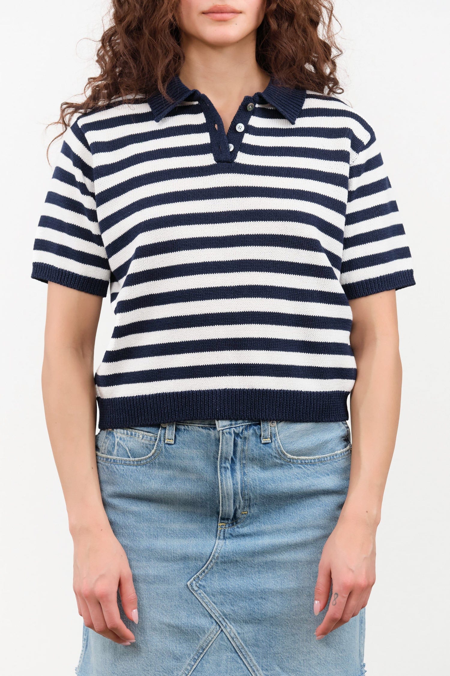 DEMYLEE Apparel Womens Sweaters Luka Stripe Cotton Top