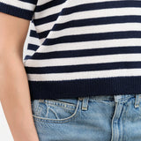 DEMYLEE Apparel Womens Sweaters Luka Stripe Cotton Top