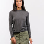 DEMYLEE Apparel Womens Sweaters Maeve Superfine Cashmere Sweater in Charcoal Heather