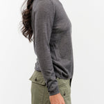 DEMYLEE Apparel Womens Sweaters Maeve Superfine Cashmere Sweater in Charcoal Heather