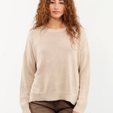 DEMYLEE Apparel Womens Sweaters Nadin Cotton Linen Sweater in Pearl Barley