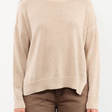DEMYLEE Apparel Womens Sweaters Nadin Cotton Linen Sweater in Pearl Barley