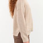 DEMYLEE Apparel Womens Sweaters Nadin Cotton Linen Sweater in Pearl Barley