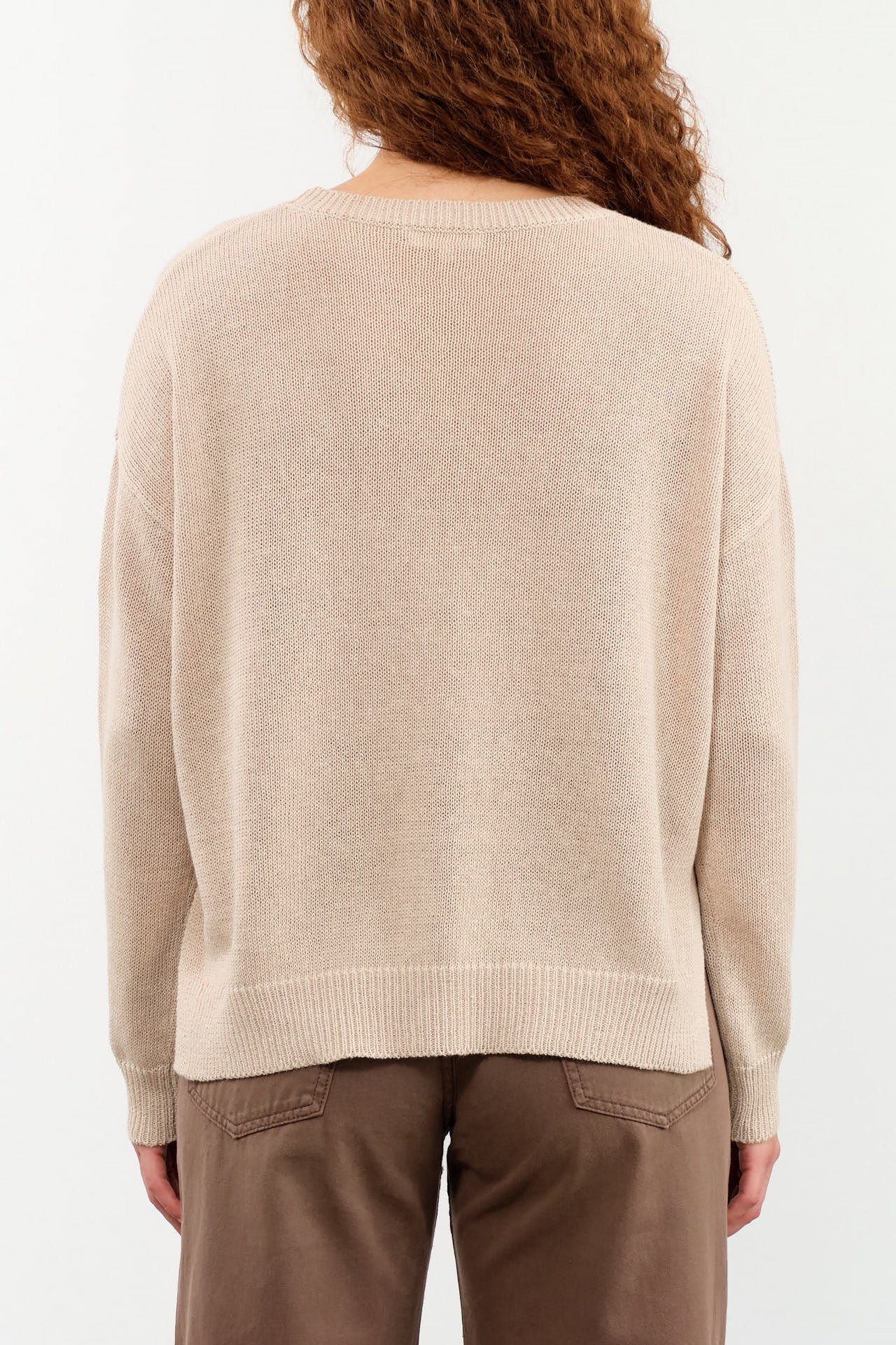 DEMYLEE Apparel Womens Sweaters Nadin Cotton Linen Sweater in Pearl Barley
