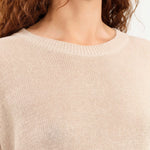DEMYLEE Apparel Womens Sweaters Nadin Cotton Linen Sweater in Pearl Barley