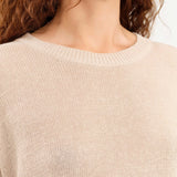 DEMYLEE Apparel Womens Sweaters Nadin Cotton Linen Sweater in Pearl Barley