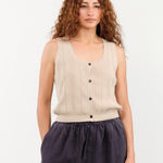 DEMYLEE Apparel Womens Sweaters Nyla Cotton Linen Top