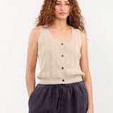 DEMYLEE Apparel Womens Sweaters Nyla Cotton Linen Top