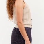 DEMYLEE Apparel Womens Sweaters Nyla Cotton Linen Top