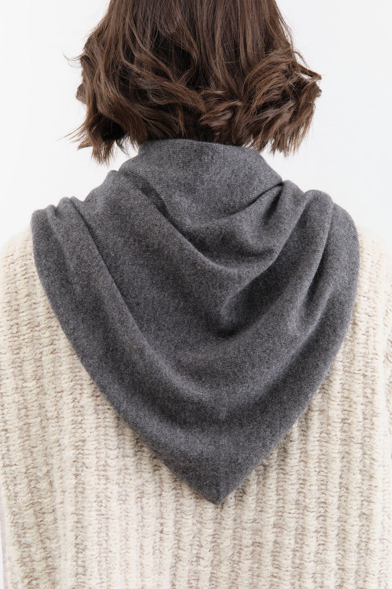 DEMYLEE Accessories Bandanas Ruri Cashmere Bandana in Dark Heather Grey Dark Heather Grey / One Size
