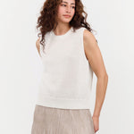 DEMYLEE Apparel Womens Sweaters Selina Cotton Linen Top in Off White
