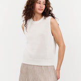 DEMYLEE Apparel Womens Sweaters Selina Cotton Linen Top in Off White