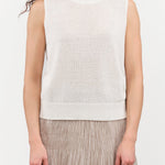 DEMYLEE Apparel Womens Sweaters Selina Cotton Linen Top in Off White