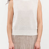 DEMYLEE Apparel Womens Sweaters Selina Cotton Linen Top in Off White