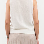 DEMYLEE Apparel Womens Sweaters Selina Cotton Linen Top in Off White