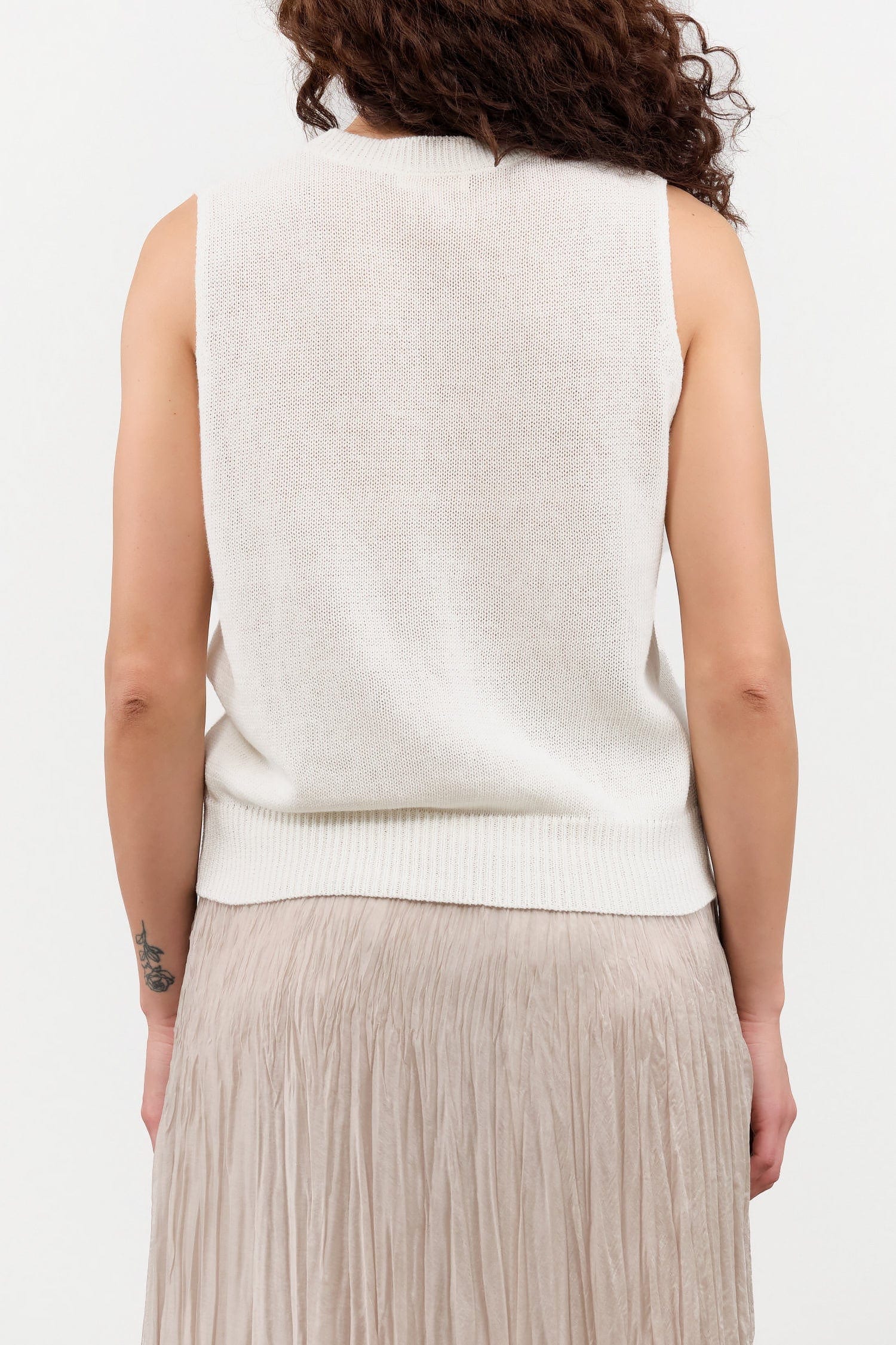 DEMYLEE Apparel Womens Sweaters Selina Cotton Linen Top in Off White