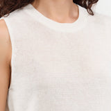 DEMYLEE Apparel Womens Sweaters Selina Cotton Linen Top in Off White