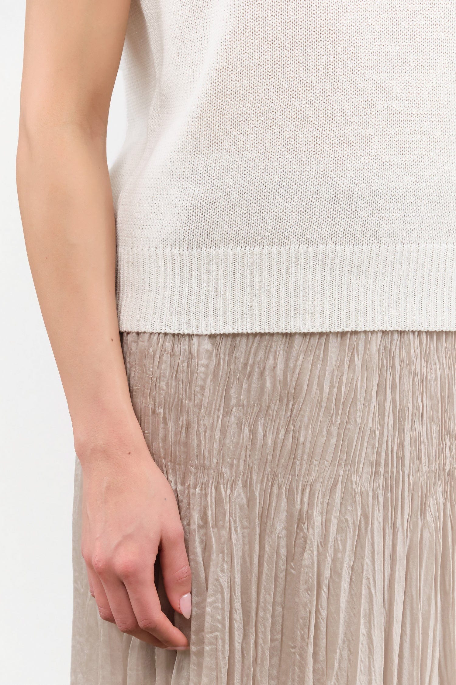 DEMYLEE Apparel Womens Sweaters Selina Cotton Linen Top in Off White