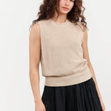 DEMYLEE Apparel Womens Sweaters Selina Cotton Linen Top in Pearl Barley Pearl Barley / XSmall