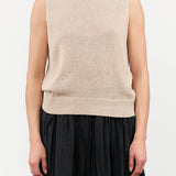 DEMYLEE Apparel Womens Sweaters Selina Cotton Linen Top in Pearl Barley