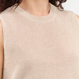 DEMYLEE Apparel Womens Sweaters Selina Cotton Linen Top in Pearl Barley