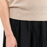 DEMYLEE Apparel Womens Sweaters Selina Cotton Linen Top in Pearl Barley