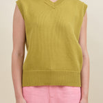 Front of Seraphine Vest in Gingko Nut