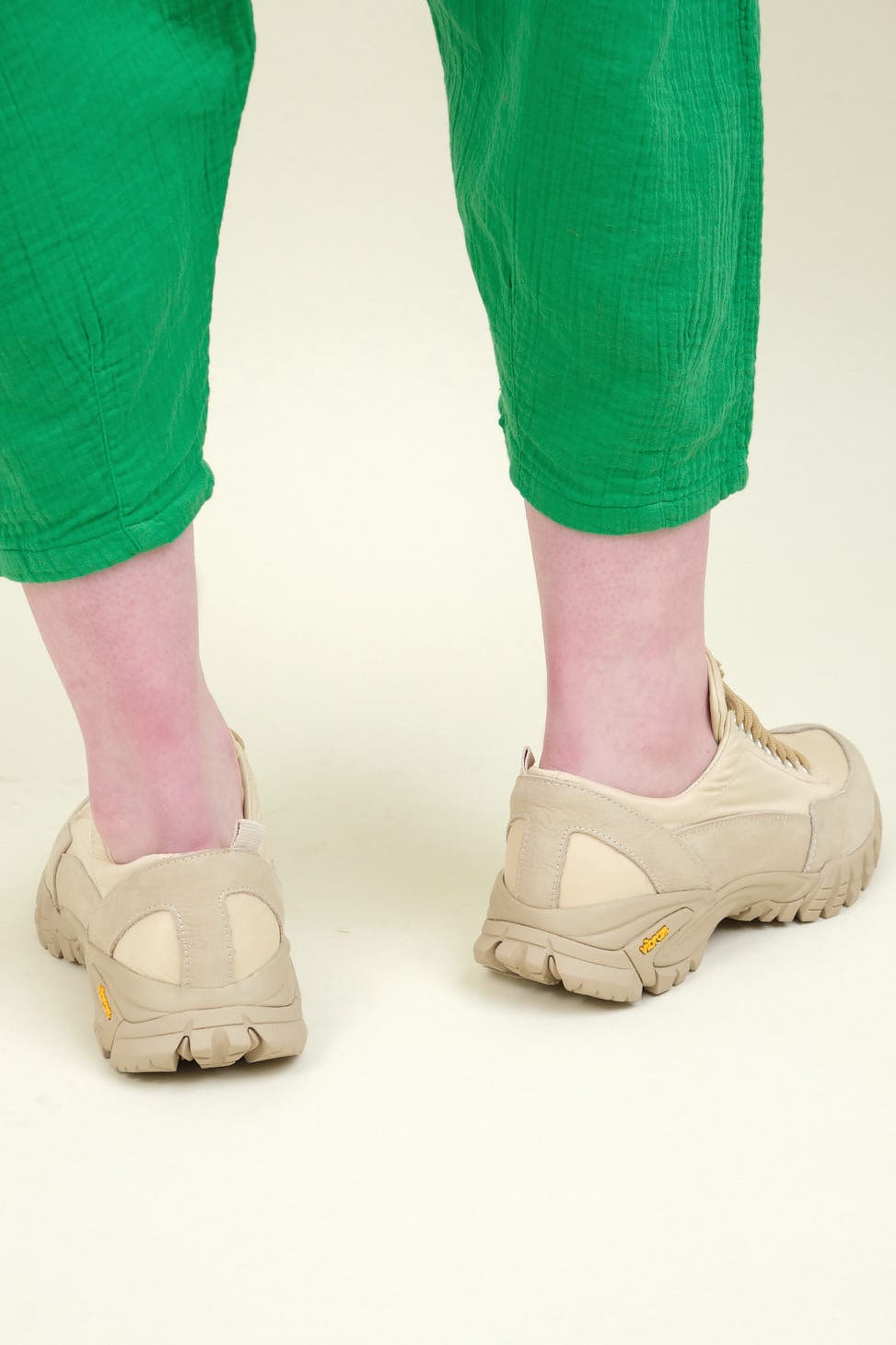 Back of Possagno Shoe in Sand Bomber