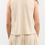 Elsa Esturgie Apparel Womens Blouses Nervure Top in Ivory