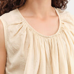 Elsa Esturgie Apparel Womens Blouses Nervure Top in Ivory