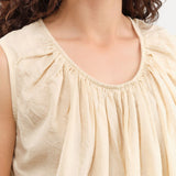 Elsa Esturgie Apparel Womens Blouses Nervure Top in Ivory