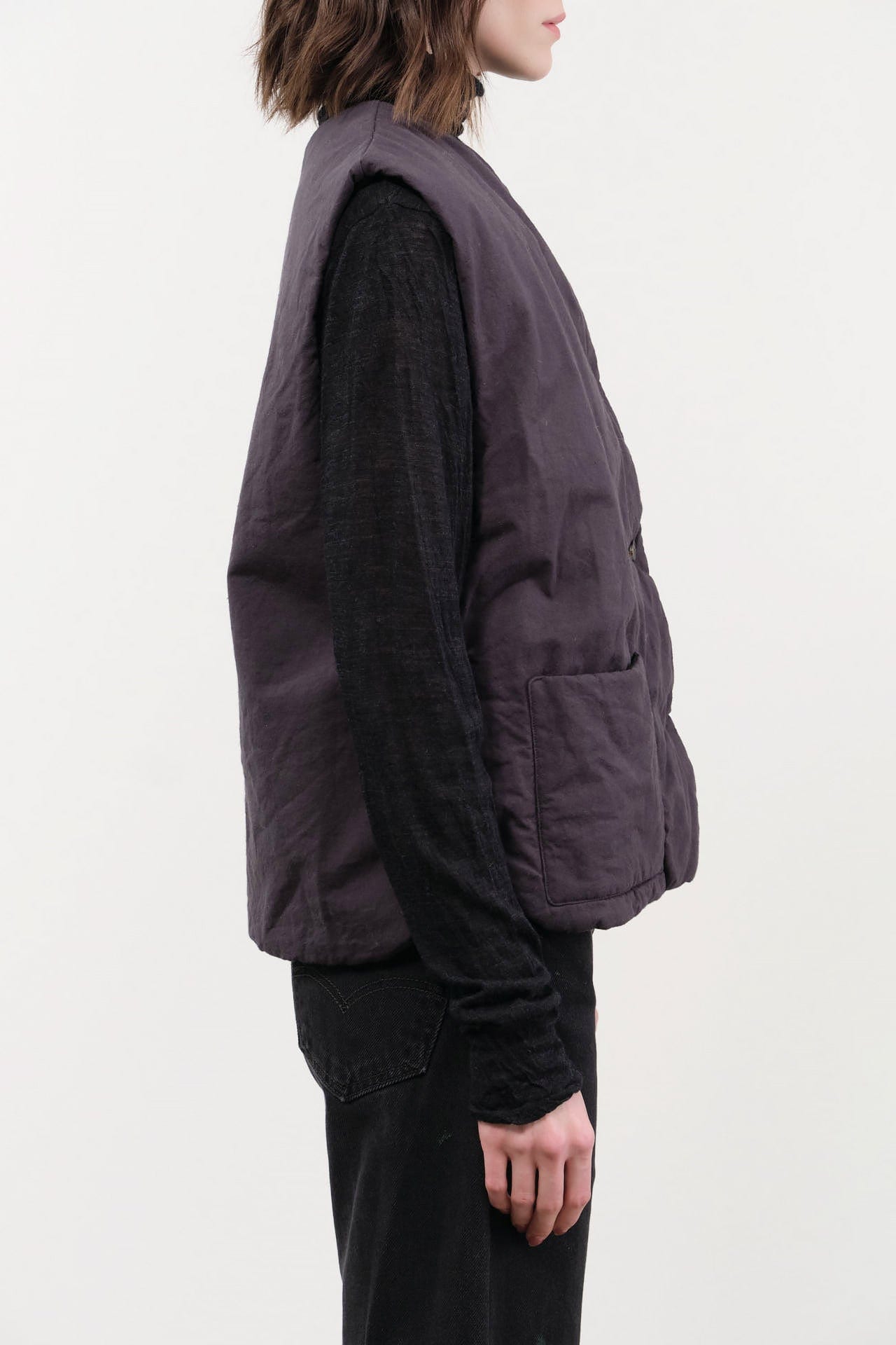 Elsa Esturgie Apparel Womens Sweaters Ormeau Vest in Carbon