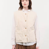Elsa Esturgie Apparel Womens Sweaters Ormeau Vest in Ecru