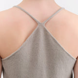 Evam Eva Apparel Womens Blouses Cashmere Camisole in Beige