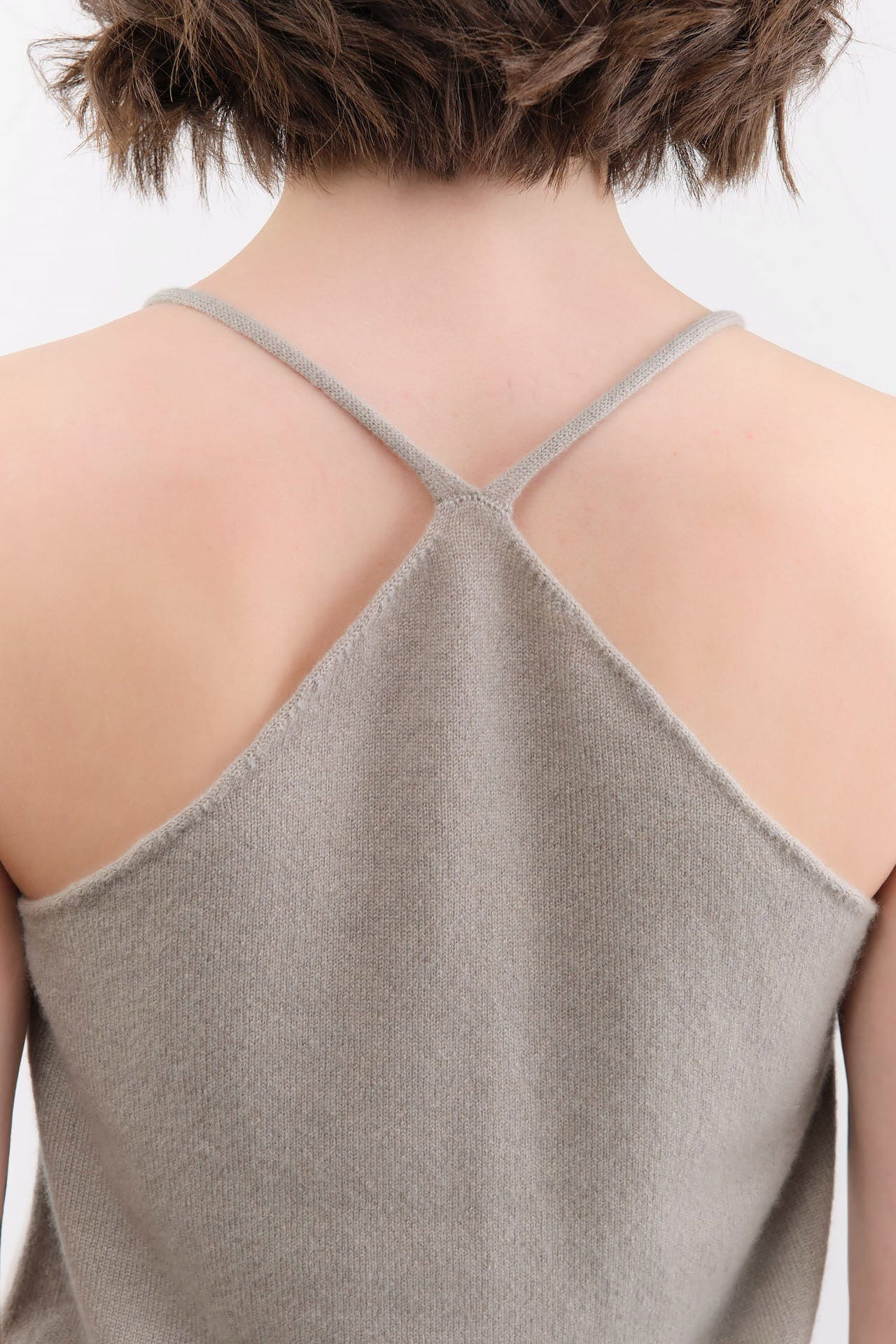 Evam Eva Apparel Womens Blouses Cashmere Camisole in Beige