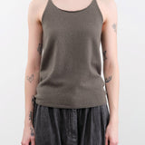 Evam Eva Apparel Womens Blouses Cashmere Camisole in Khaki
