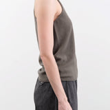 Evam Eva Apparel Womens Blouses Cashmere Camisole in Khaki