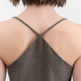 Evam Eva Apparel Womens Blouses Cashmere Camisole in Khaki
