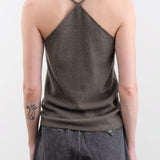 Evam Eva Apparel Womens Blouses Cashmere Camisole in Khaki