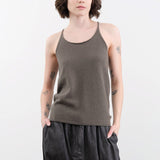 Evam Eva Apparel Womens Blouses Cashmere Camisole in Khaki